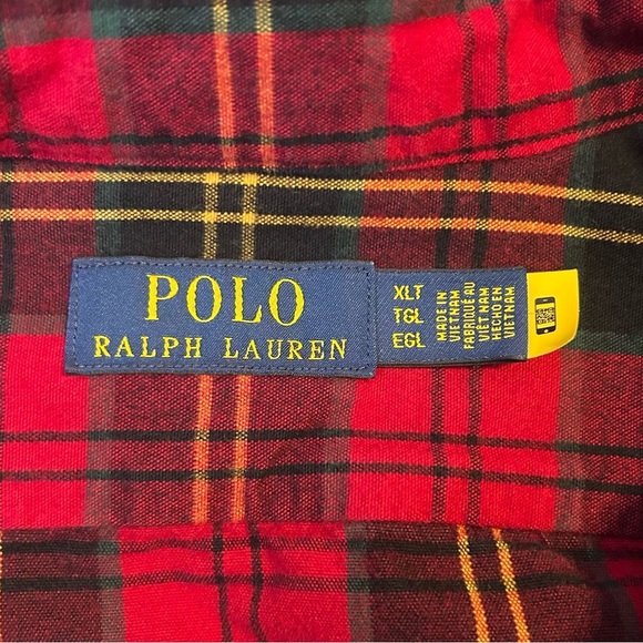 Ralph Lauren Red and Black Casual Button Down Shirt - Picture 5 of 5